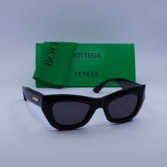 Bottega Veneta BV1251S 001 Cat Eye Sunglasses - Black/Grey main image 12